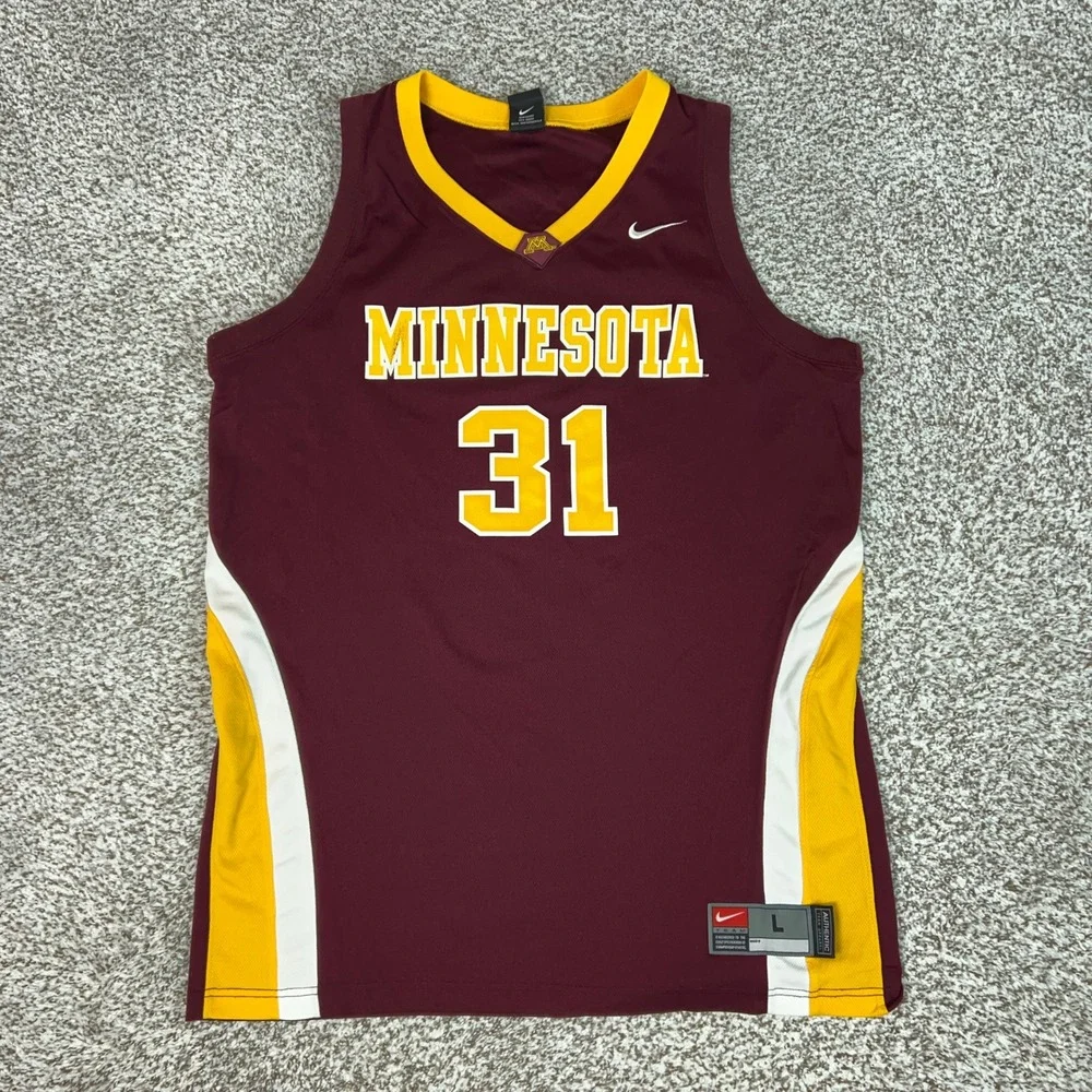 Minnesota Golden Gophers Jersey Men Large Maroon 31 Nike NCAA Basketball College